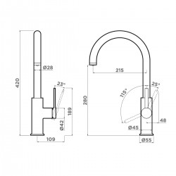 Кухонный смеситель OMOIKIRI Okawa 2 Plus нерж.сталь