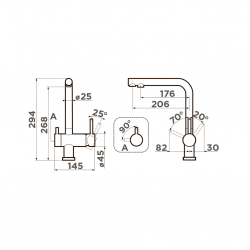 Комплект OMOIKIRI Cмеситель Nagano + фильтр питьевой воды Pure Drop Lite