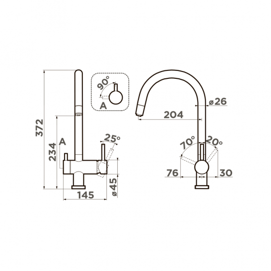 Кухонный смеситель OMOIKIRI YAMADA-P латунь
