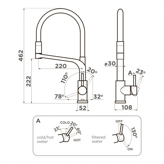 Кухонный смеситель OMOIKIRI SINTO 2 PLUS