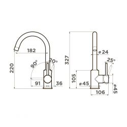 Кухонный смеситель OMOIKIRI Shinagawa-P