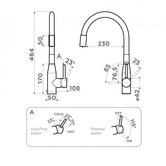 Кухонный смеситель OMOIKIRI YATOMI 2 PLUS