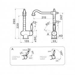 Кухонный смеситель OMOIKIRI KYOTO 2 Plus