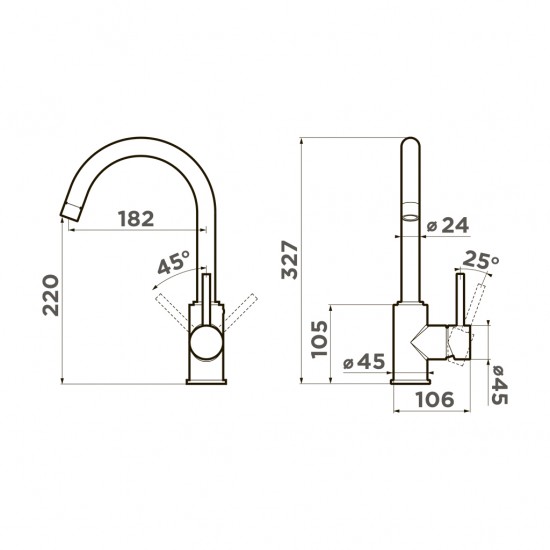 Кухонный смеситель OMOIKIRI SHINAGAWA