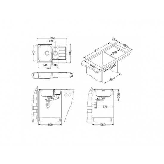 ALVEUS LINE MAXIM 70 SAT-90 795X505  нерж.сталь I