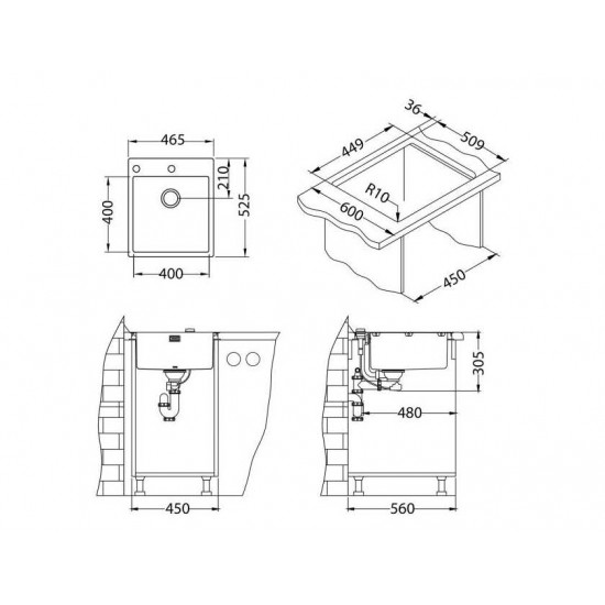 ALVEUS PURE 20 KMB-90 465X525 1X  нерж.сталь
