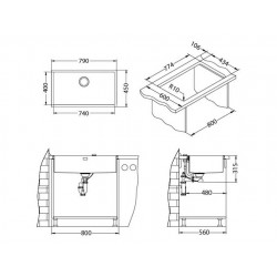 ALVEUS QUADRIX MONARCH 60 GOLD 740x400x200 золото