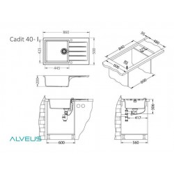 ALVEUS GRANITAL CADIT 40 BEIGE - G55 860 X 500 бежевый