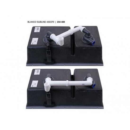 Blanco SUBLINE 430/270-U SILGRANIT PuraDur черный c отв.арм. InFino