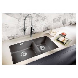 Blanco SUBLINE 480/320-U SILGRANIT PuraDur  черный c отв.арм. InFino