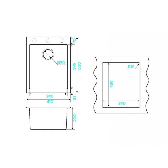 Kuchenstern OBEN 45 α-Granit