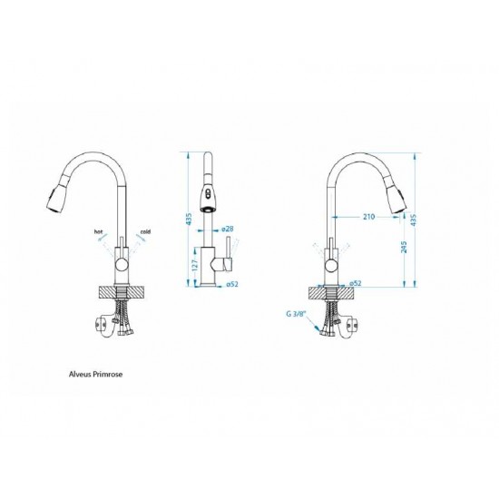 ALVEUS PRIMROSE PS Carbon G91 черный смеситель (выдвижной излив)