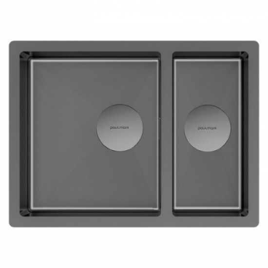 Мойка для кухни Paulmark Next 58 см вороненая сталь PM225844-GM