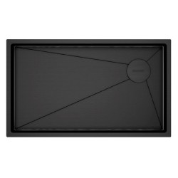 Мойка для кухни Paulmark Next-Skew 74 см вороненая сталь PM887444-GM