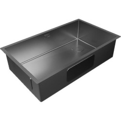 Мойка для кухни Paulmark Next-Skew 74 см вороненая сталь PM887444-GM
