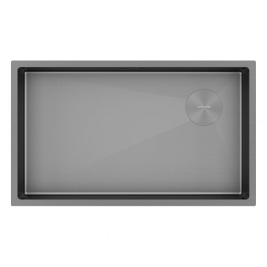 Мойка для кухни Paulmark Next-Skew 74 см серая матовая PM887444-MG