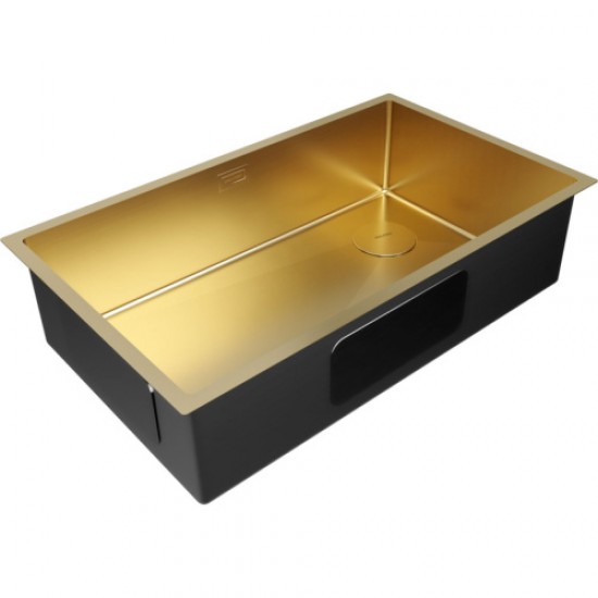 Мойка для кухни Paulmark Next-Skew 74 см брашированное золото PM887444-BG