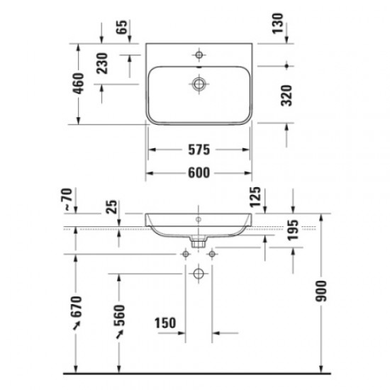 Раковина Duravit Happy D.2 2360600000 60 см белая Staron