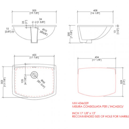 Раковина встраиваемая Devon&Devon Westminster 2IBLSWES Staron
