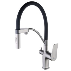 Смеситель для питьевой воды Lemark Bronx с гибким изливом графит LM3761GM