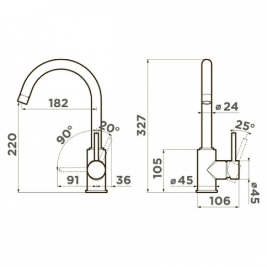 Смеситель для кухни Omoikiri Shinagawa BN-BL нержавеющая сталь/черный 4994252