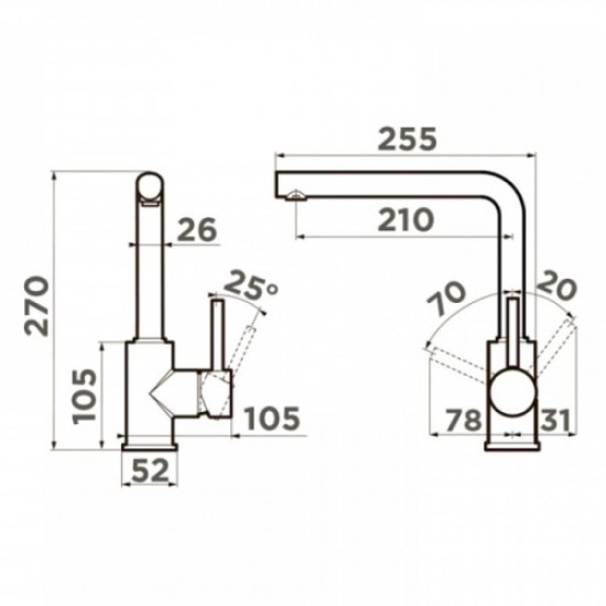 Смеситель для кухни Omoikiri Nakagawa C хром 4994306