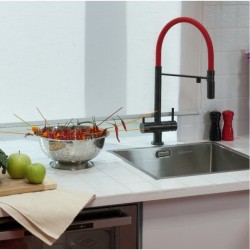 Смеситель для питьевой воды Omoikiri Kanto PVD-GM вороненая сталь/красный 4994013