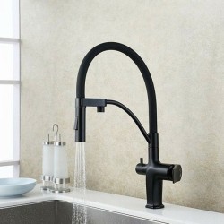 Смеситель для питьевой воды Lemark Bronx с гибким изливом черный LM3761BL