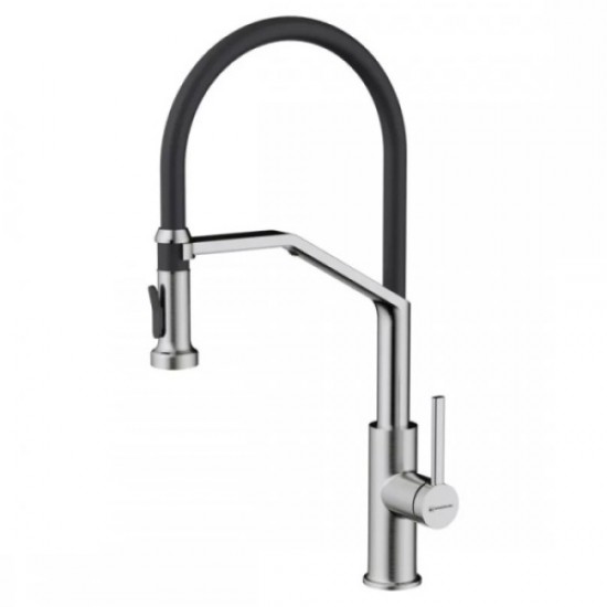 Смеситель для питьевой воды Omoikiri Makkari 2 Plus-SB BN-BL нержавеющая сталь/черный 4994494