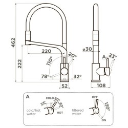 Смеситель для питьевой воды Omoikiri Sinto 2 Plus C-WH хром/белый 4994378