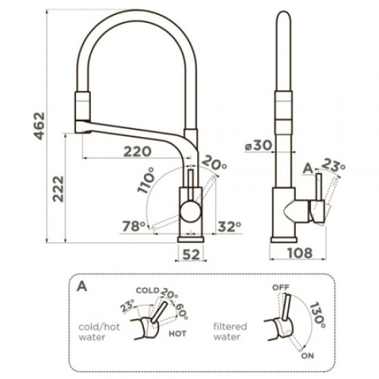 Смеситель для питьевой воды Omoikiri Sinto 2 Plus C-WH хром/белый 4994378
