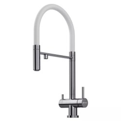 Смеситель для питьевой воды Omoikiri Kanto BN-WH с гибким изливом нержавеющая сталь/белый 4994298