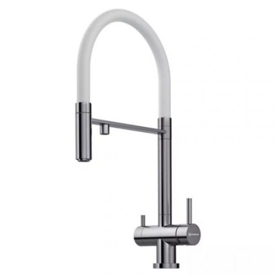 Смеситель для питьевой воды Omoikiri Kanto BN-WH с гибким изливом нержавеющая сталь/белый 4994298