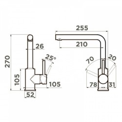 Смеситель для кухни Omoikiri Nakagawa BN нержавеющая сталь 4994319