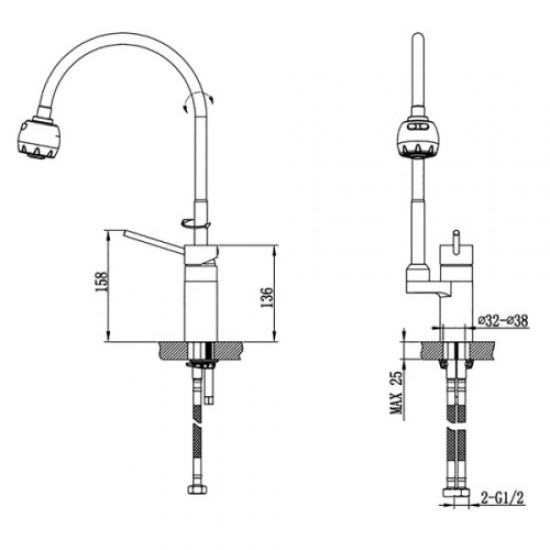 Смеситель для кухни Timo Saona 2308F