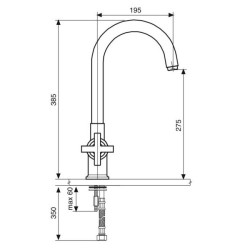 Смеситель для кухни Emmevi Spirit New 31007 CR31007