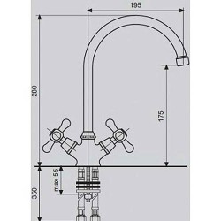 Смеситель для кухни Emmevi Deco Classic 12417