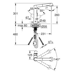 Смеситель для кухни Grohe K7 32176
