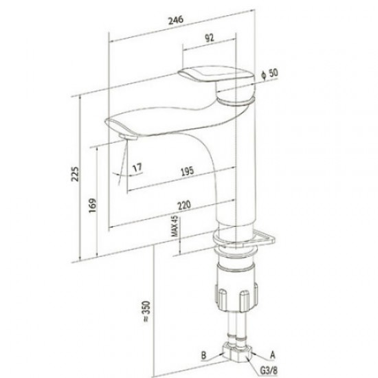 Смеситель для кухни Am.Pm Orange излив 195 мм хром F5400000 Staron