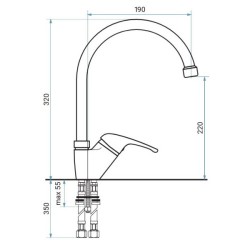 Смеситель для кухни Emmevi Ambra 9084 CR9084