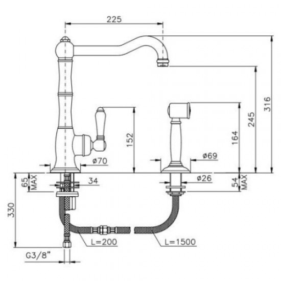 Смеситель для кухни Nicolazzi Cinquanta 3450WS