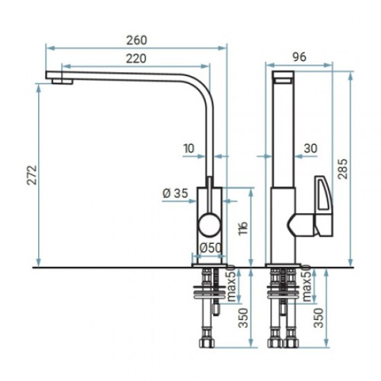 Смеситель для кухни Emmevi Ade CR78007LA
