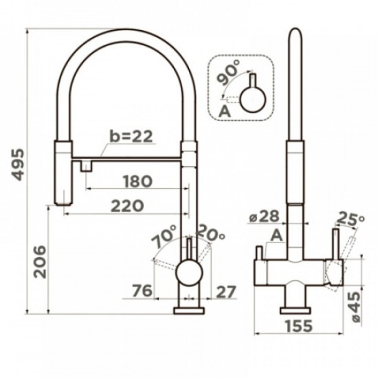 Смеситель для питьевой воды Omoikiri Kanto IB indigo blue 4994427