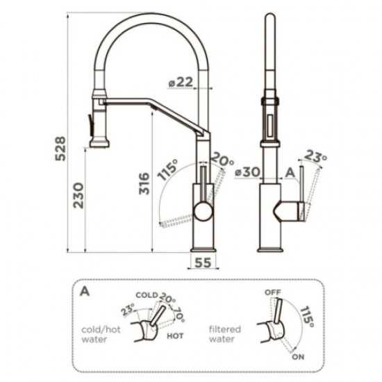 Смеситель для питьевой воды Omoikiri Makkari 2 Plus-SB GB-BL графит/черный 4994495