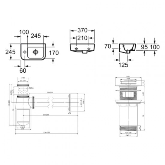 Раковина Lavinia Boho One 37 см подвесная 21520704 Staron