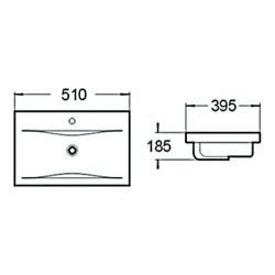 Раковина SantiLine 50 см встраиваемая сверху SL-2101
