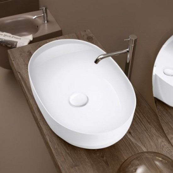 Раковина Kerasan Nolita 60 см накладная, белый глянцевый 534301 Staron