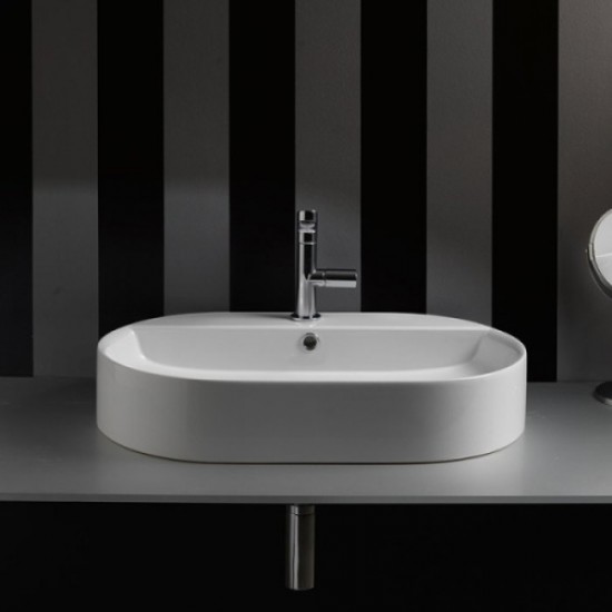 Раковина Kerasan Ciotola 65 см с 1 отверстием для смесителя, белая 028501*1 Staron