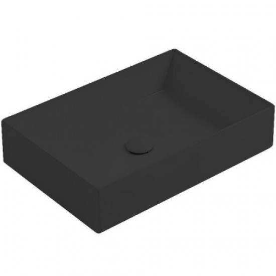 Раковина Simas Agile 60 см без отверстий под смеситель, черный матовый AG60 nero matt Staron
