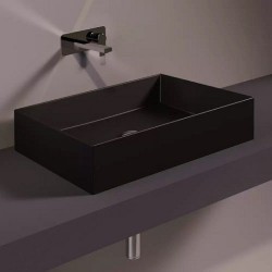 Раковина Simas Agile 60 см без отверстий под смеситель, черный матовый AG60 nero matt